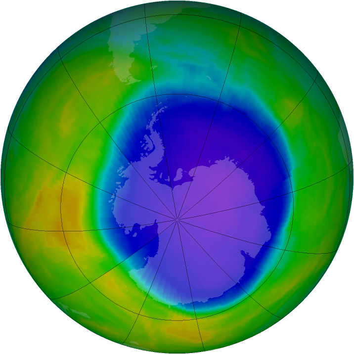 Antarctic ozone map for 26 October 1999